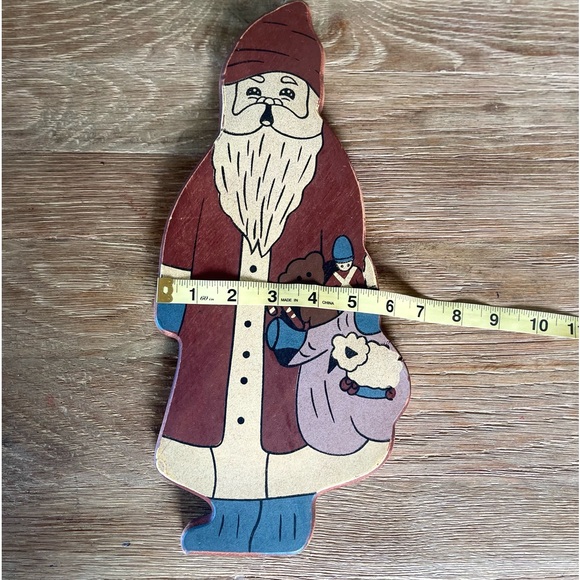 Vintage Christmas Santa Wood Wall Hanging Hand Painted - Picture 4 of 6